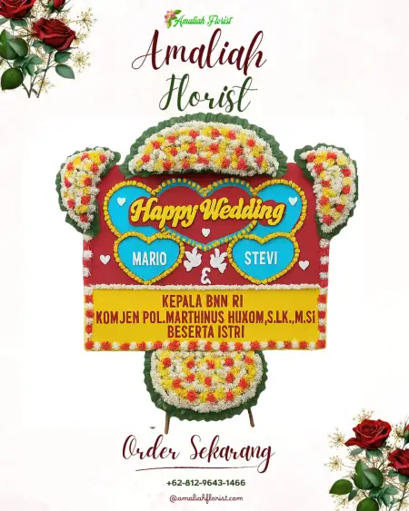 Papan Bunga Pernikahan Carul